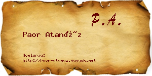 Paor Atanáz névjegykártya